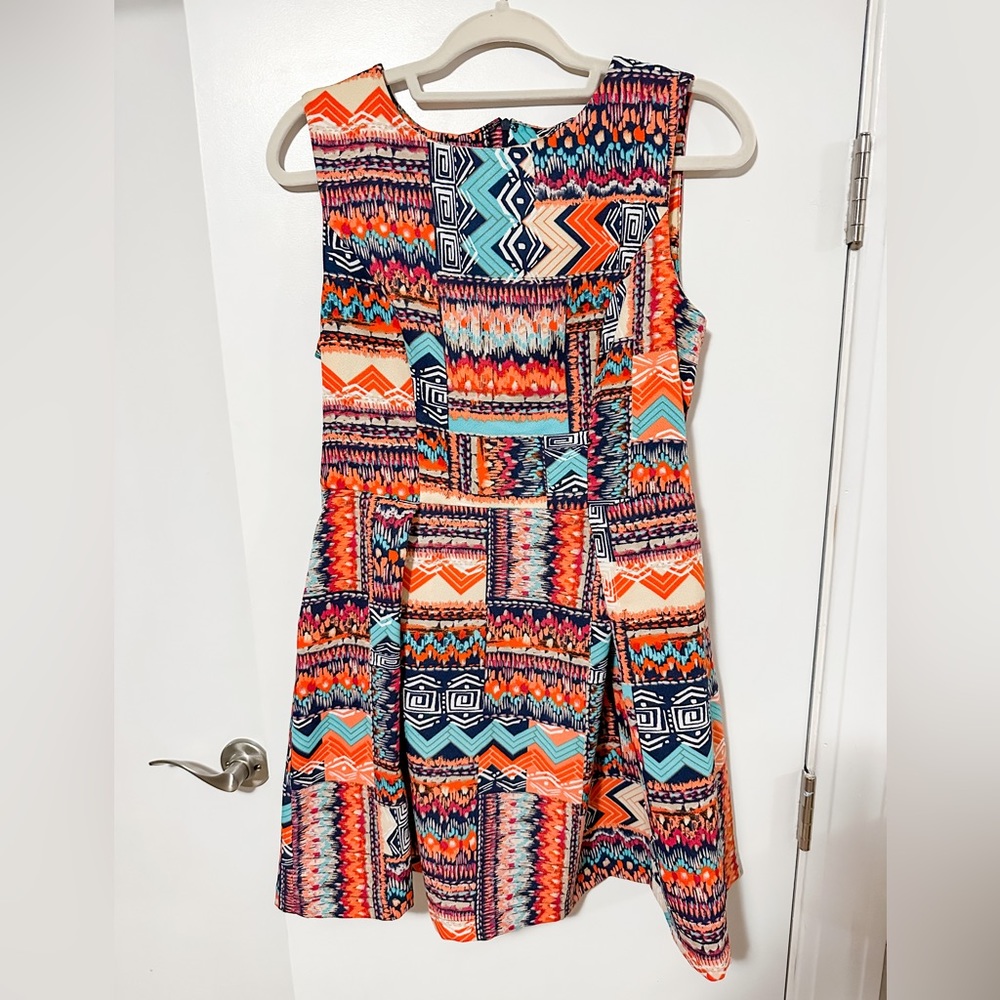 Tribal fit and flare dress